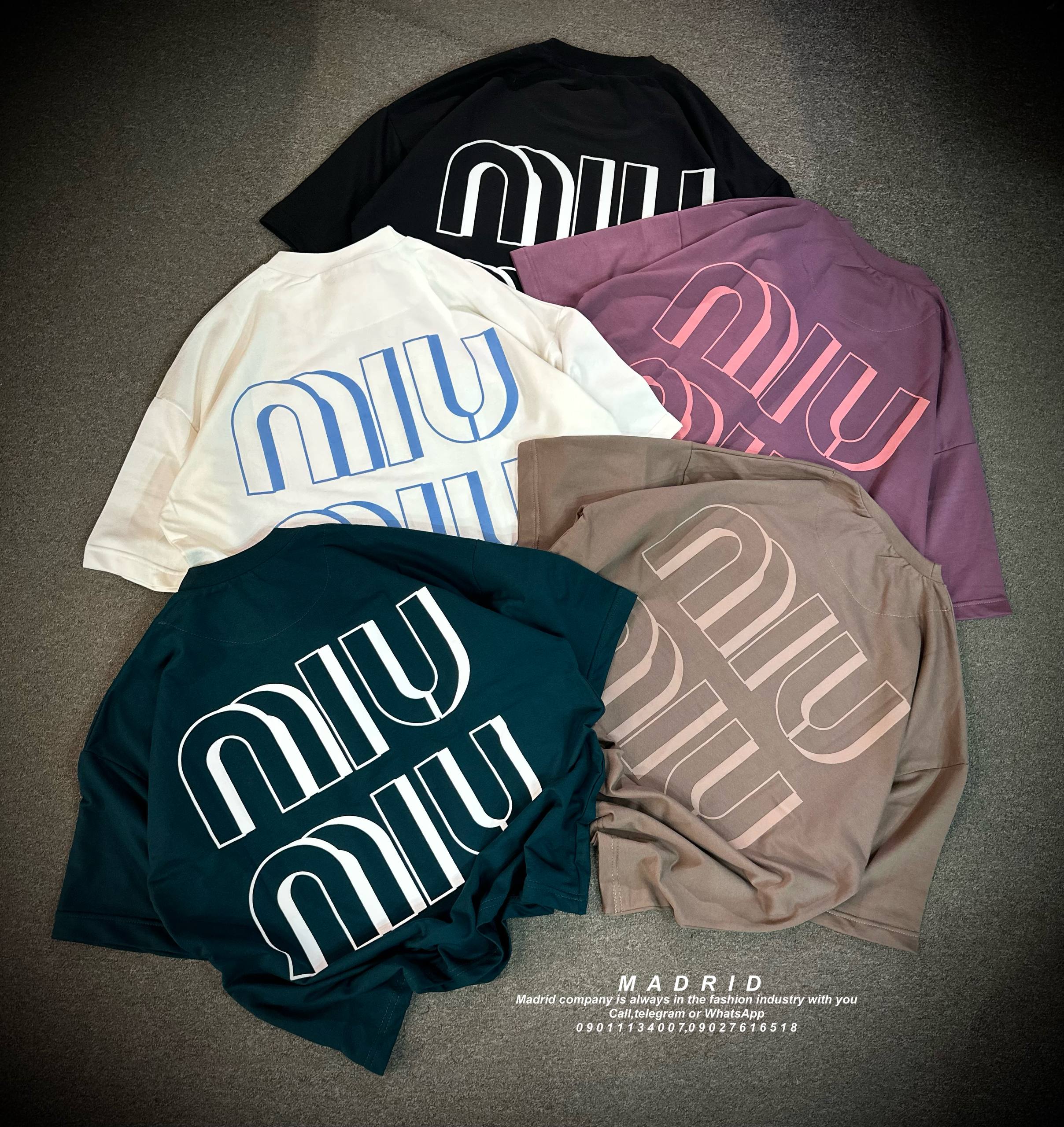تیشرت مردانه باکسی Miu Miu